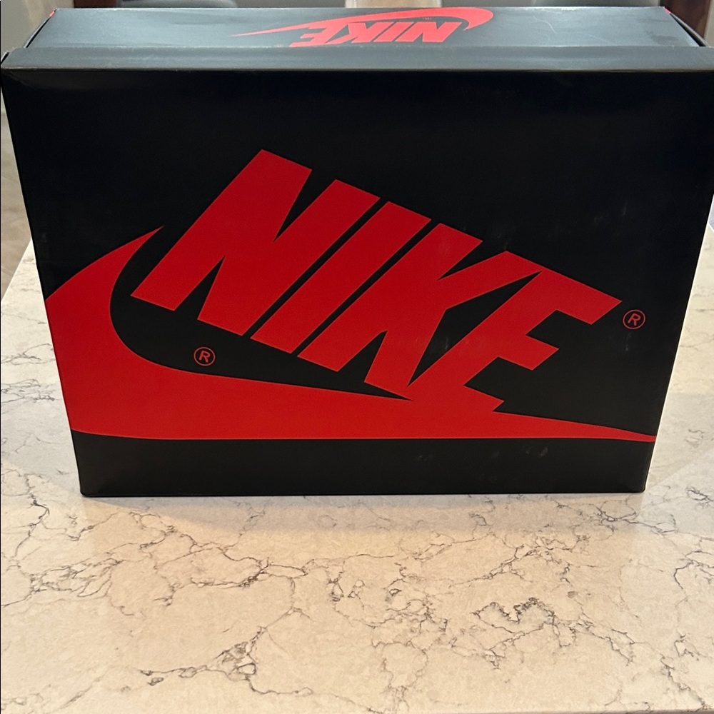 Air Jordan 1 Low Nike Men's Black and Dark Powder Blue Athletic Shoes - Picture 9 of 9